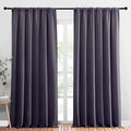 NICETOWN Blackout Curtains Window Draperies, Greyish Purple, Set of 2, 70 by 95 inches Long, Window Treatment Thermal Insulated Solid Room Darkening Drapes for Bedroom