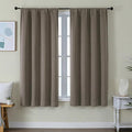 Simplebrand Ava Latte Blackout Curtains for Bedroom 63 Inch Length 2 Panels Set, Privacy Thermal Insulated Rod Pocket Door Window Curtains for Patio French Door Front Door, W40 x L63 Inch, Latte