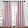 NICETOWN Kitchen Room Darkening Curtains and Drapes - Triple Weave Energy Saving Thermal Insulated Solid Grommet Room Darkening Panels for Patio (1 Pair, 46 inches by 90 Inch, Baby Pink)