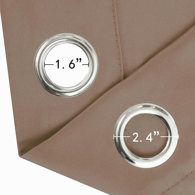 LEMOMO Cappuccino Blackout Curtains 42 x 54 Inch Length Set of 2 Panels Grommet Bedroom Curtains for Living Room
