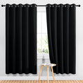 NICETOWN Blackout Curtains Panels for Living Room, 2 Panels, 66 x 70 Inch, Black, 3 Pass Microfiber Noise Reducing Thermal Insulated Solid Ring Top Blackout Window Drapes