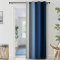 SimpleHome Ombre Room Darkening Curtains 84 inches Length for Bedroom,Grommet Gradient Light Blocking White to Blue Window Curtain for Living Room,1 Panel, 52x84 inches