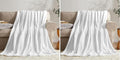 KMUSET Fleece Blanket Throw Size White Lightweight Super Soft Cozy Luxury Bed Blanket Microfiber (Pack of 2)