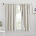 RYB HOME Natural Linen Blended Curtains for Living Room, Blackout Thermal Insulated Window Drapes with White Liner Classy Home Decor for Guest Room Nursery, Natural, W52 x L63 inch, 2 Panels