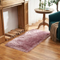 EasyJoy Ultra Soft Fluffy Shaggy Area Rug Faux Fur Rug Chair Cover Seat Pad Fuzzy Area Rug for Bedroom Floor Sofa Living Room (2 x 4 ft Rectangle, Light Purple)