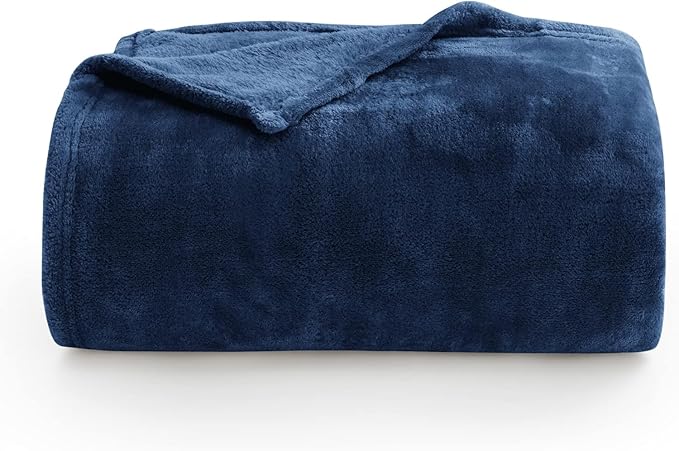 BEDELITE Fleece Blanket Navy Blue Throw Blanket for Couch & Bed, Luxury Plush Cozy Fuzzy Blanket 50" x 70", Super Soft Warm Lightweight Fall Throw Blanket for Travel Camping