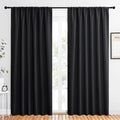 NICETOWN Black Blackout Curtain Blinds - Solid Thermal Insulated Window Treatment Blackout Drapes for Bedroom (2 Panels, 62 inches Wide by 84 inches Long)