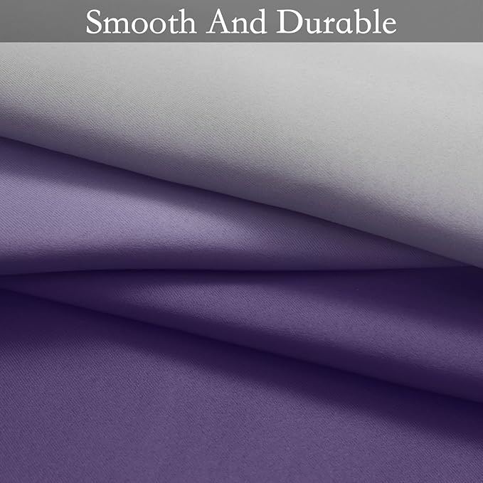SimpleHome Ombre Room Darkening Curtains for Bedroom, Light Blocking Grey White to Lavender Purple Thermal Insulated Grommet Window Curtains/Drapes for Living Room,2 Panels, 52x84 inches Length