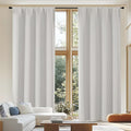 Simplebrand Ava Natural Blackout Curtains for Patio 108 Inches Long 2 Panels Set, Solid Thermal Insulated Room Darkening Rod Pocket Window Treatment Curtains Blackout Drapes, W50 x L108 Inch, Natural