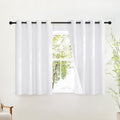 NICETOWN White 100% Blackout Cafe Curtains 48 inches Long, Grommet Thermal Window Treatment Full Blackout Curtains for Kitchen/Bathroom, 2 Panels, W52 x L48