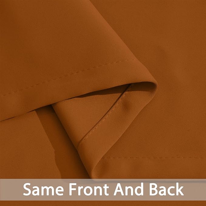 Yakamok Burnt Orange Curtains 84 Inches Length Blackout Curtain for Bedroom-Hallowmas Decor Orange Room Darkening Thermal Insulated Grommet Drapes for Living Room, 52W x 84L, 2 Panels