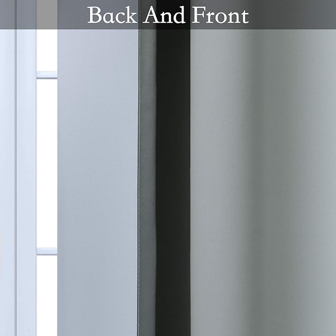 SimpleHome Ombre Room Darkening Curtains 36 inches Length for Bedroom,Grommet Gradient Light Blocking Grey Gradient Window Curtains for Living Room,2 Panels, 42x36 inches