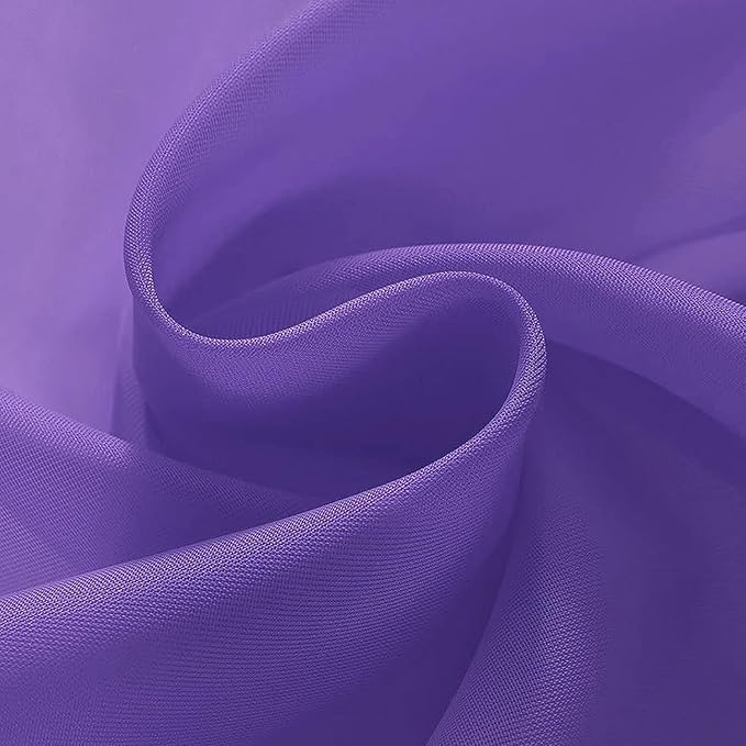 SpaceDresser Sheer Voile Window Treatment Rod Pocket Curtain Panels for Kitchen Bedroom Living Room Drapes Sunlight Filtering Privacy Semi Home Decor Assorted (Purple, 52 W x 90 L)