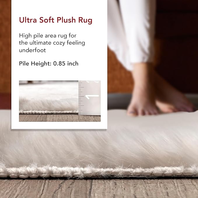 nuLOOM Nia White/Ivory, 2'6" x 10', Cozy Shag, Fluffy and Soft, High Traffic, Stain Resistant, Easy Clean, Durable Machine Washable Runner for Bedroom, Living Room, Dining, Den, Foyer, Entryway