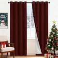 Yakamok Room Darkening 100% Blackout Curtains Grommet Window Treatments with 2 Thick Layers-Burgundy Red Thermal Insulated Drapes Set of 2 Panels for Bedroom Living Room 52 Inches by 84 Inches Length