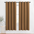 NICETOWN Insulated Curtains Blackout Draperies - Triple Weave Microfiber Home Thermal Insulated Solid Ring Top Blackout Curtains/Panels for Bedroom(Gold Brown, Set of 2, 46 x 72 Inch)