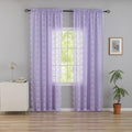 YJ YANJUN Vintage Lace Curtains 84 Inches Long-Victorian Floral Pattern Lavender Sheer Curtain Panels for Living Room Bedroom,Light Filtering, Romantic Girly Drapes 2 Panels 52W x 84L Light Purpel