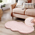 ORINOVA Pink Fuzzy Washable Furry Area Rugs for Living Room Faux Rabbit Fur Nursery Rug for Bedroom 2x4 Runner Rug
