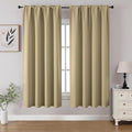CUCRAF Beige Blackout Curtains 54 inch Length 2 Panels Set, Rod Pocket Room Darkening Drapes for Bedroom Living Room, Insulated Thermal Light Blocking Window Curtain (W52 x L54 Inch)