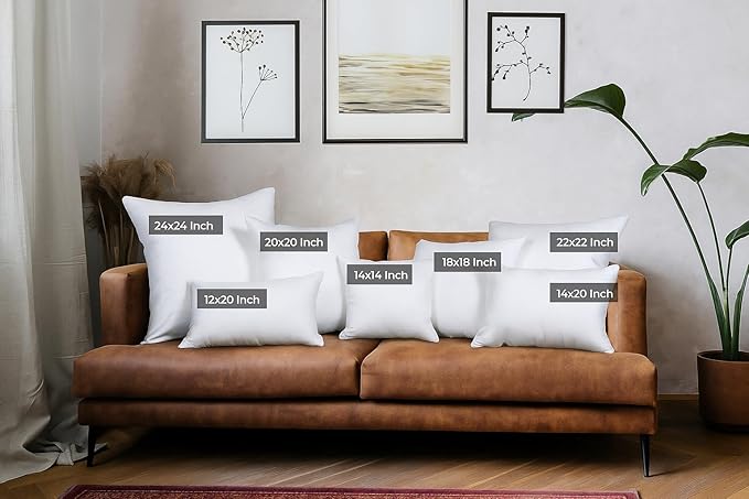 Utopia Bedding Throw Pillows (Set of 4, White) – 24 x 24 Inches Down Alternative Pillows for Bed, Sofa, and Couch - Fluffy Decorative Stuffer Pillow for Indoors & Outdoors