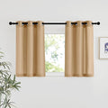NICETOWN Burlap Linen Kitchen Window Curtains Over Sink, Grommet Thick Linen Burlap Short Window Treatments Privacy Assured with Light Filtering for Bedroom/Bathroom, W34 x L36, 2 Panels
