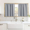 RYB HOME Cafe Blackout Curtains 24 inch Length, RV Curtains for Camper Windows, Mini Short Small Insulating Light UV Blocking Privacy Half Window Tiers, Width 42 by Length 24, Silver Grey, 2 Panels