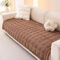 Couch Cover for Dogs Washable, Fuzzy Pet Couch Covers for 3 Cushion Sofa Pet Friendly, Non Slip Sofa Cover (Dark Brown, 35" x 70.9"/90 x 180cm)