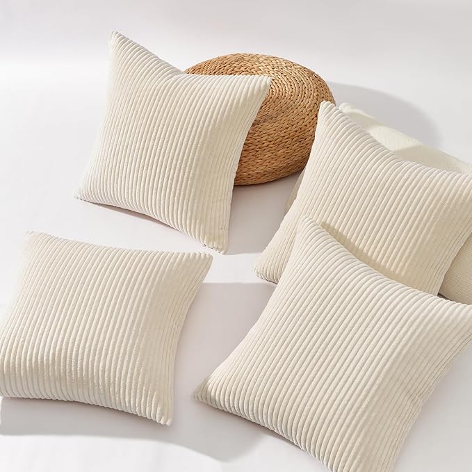 Topfinel Decorative 20x20 inch Throw Pillow Covers Cushion Cases, Set of 4 Soft Velvet Modern Double-Sided Designs, Mix and Match for Home Decor, Pillow Inserts Not Included