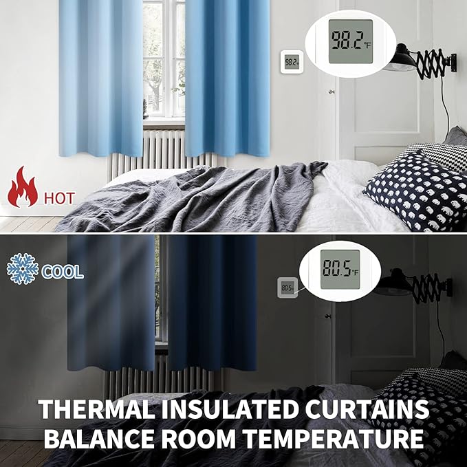 BGment Room Darkening Curtains 84 Inches Long - Grommet Thermal Insulated Drapes Window Treatment Curtains for Bedroom, 2 Panels, 42 x 84 Inch, Sky Blue