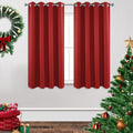 Joydeco Blackout Curtains 63 inch Length 2 Panels Set, Thermal Insulated Long Curtains & Drapes 2 Burg, Room Darkening Grommet Drapes for Bedroom Living Room Windows (W52 x L63 Inch, Red)