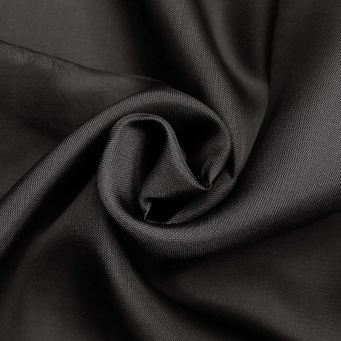 SpaceDresser Sheer Voile Window Treatment Rod Pocket Curtain Panels for Kitchen Bedroom Living Room Drapes Sunlight Filtering Privacy Semi Home Decor Assorted (Black, 52 W x 63 L)