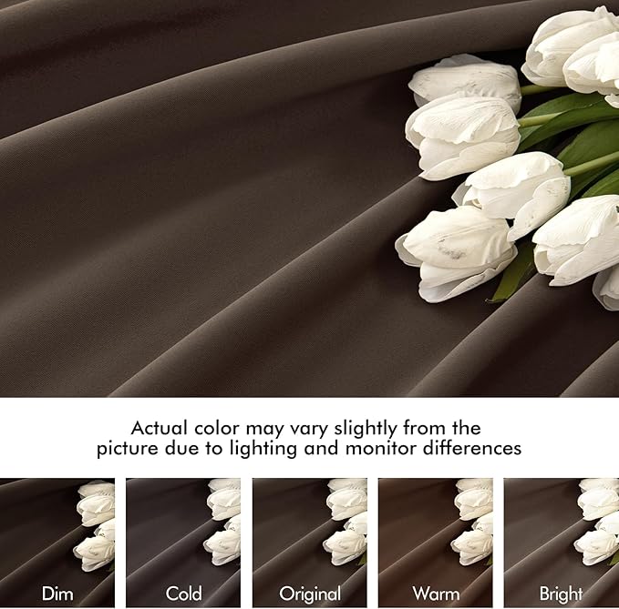 MIULEE Chocolate Brown Back Tab Blackout Curtains 90 Inches Long 2 Panels Set for Living Room Bedroom Privacy, Rod Pocket/Pinch Pleat Thermal Insulated Room Darkening Pleated Light Blocking Drapes