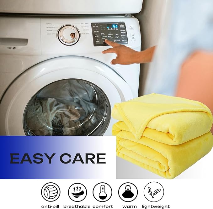 JIAHANNHA Yellow Throw Blanket Fleece Blanket Throw Size(50 by 70 Inches),Super Soft Cozy Plush Blanket for Couch Sofa Bed,Lightweight Warm Bed Blankets for Adults,All Season