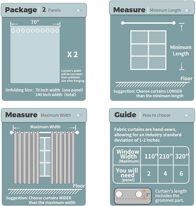 BGment Blackout Curtains for Bedroom - Grommet Thermal Insulated Room Darkening Curtains for Living Room, Set of 2 Panels (70 x 63 Inch, Dark Grey)