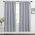 RYB HOME Blackout Curtains for Bedroom Living Room 72 inches Long, Thermal Insulated Privacy Rod Pocket Drapes for Nursery Office Home Theater, Width 34 by Length 72, Silver Grey, 2 Panels