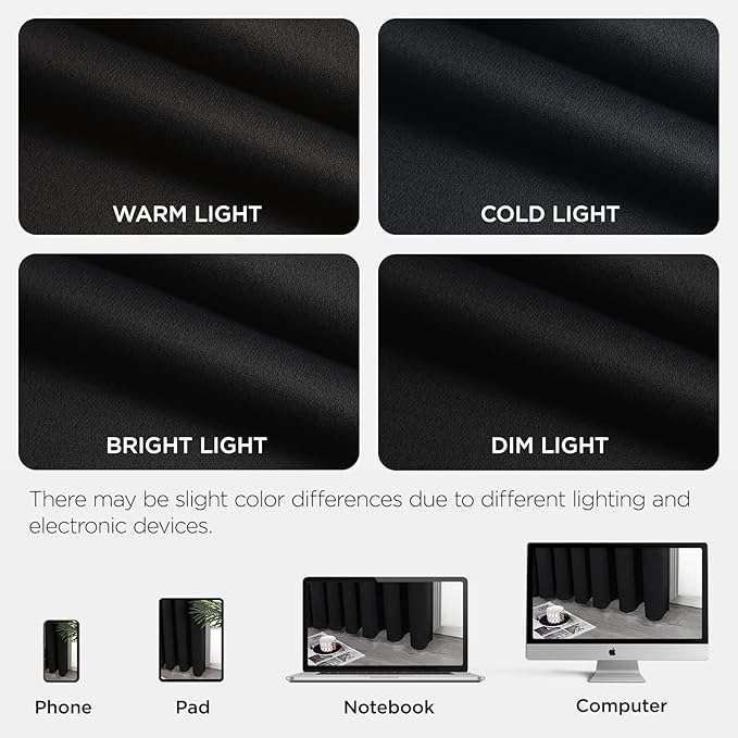 Joydeco Blackout Door Curtain for Doorway Privacy 78 Inches Long, Grommet Closet Curtain for Open Closet, Room Divider for Bedroom Living Room (Black, 52Wx78L, 1 Panel)