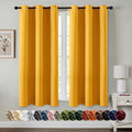 MIULEE Yellow Blackout Curtains for Bedroom Living Room 63 Inches Long 2 Panels, Thermal Insulated Room Darkening Drapes Solid Grommet Noise Reduction Light Blocking Window Treatments 40x63 Inch