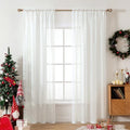 MIULEE 2 Panels Solid Color Sheer Window Curtains Elegant Window Voile Panels/Drapes/Treatment for Bedroom Living Room (54X90 Inches Ivory)