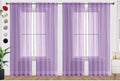 SpaceDresser Lavender Sheer Curtains 4 Panels Rod Pocket Semi-Sheer Curtain 54 Inches Long Light Filtering Voile Window Drapes for Bedroom Living Room Kitchen, Each 52W x54L