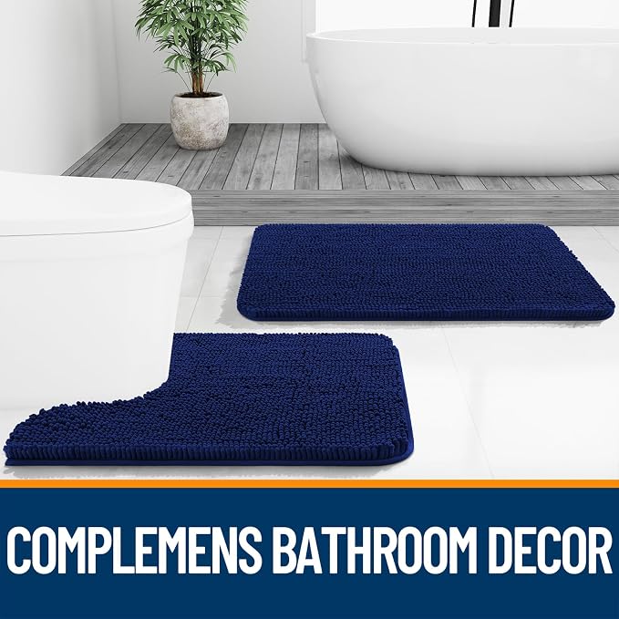 OLANLY Toilet Rugs U-Shaped 20x20, Extra Soft Absorbent Chenille Contour - Image 7