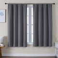 Simplebrand Ava Grey Blackout Curtains for Bedroom 63 Inch Length 2 Panels Set, Solid Thermal Insulated Privacy Living Room Window Treatment Curtains Blackout Drapes, W50 x L63 Inch