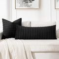 Black Pack of 1 Long Body Lumbar Decorative Throw Pillow – 14x36in