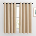 NICETOWN Bedroom Curtains Room Darkening Draperies - Biscotti Beige Room Darkening Drapes/Panels for Bedroom, Grommet Top 2-Pack, 52 x 63 inches Long, Thermal Insulated, Privacy Assured