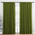 NICETOWN 2 Panels Blackout Curtains, Rod Pocket Thermal Insulated Drapess for Bedroom, Privacy Protection Easy-Care Heavy Duty Curtains for Living Room/Dining Room, W70 x L95 inches, Olive Green