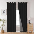 Joydeco Blackout Curtains 108 Inches Long, Black Extra Long Black Out Curtains for Living Room Bedroom, Grommet Total Room Darkening Drapes Grommets Solid Drapes for Bedroom Windows