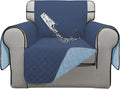 ISSUNTEX Double Protection 100% Waterproof Chair Sofa Cover for Living Room, Reversible Furniture Protector for Dogs, Pets, Kids (Chair, Dark Blue/Light Blue)