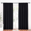 RYB HOME Large Blackout Curtains for Bedroom 84 inches Long 2 Panels Set, Privacy Thermal Insultaed Sunlignt Heat Blocking Drapes for Sliding Patio Door, Width 70 by Length 84, Black
