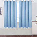 LEMOMO Sky Blue Blackout Curtains 66 x 63 Inch Length/Set of 2 Curtain Panels/Thermal Insulated Room Darkening Blackout Curtains for Bedroom