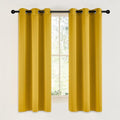 NICETOWN Gold Blackout Cafe Faux Silk Curtains for Small Windows, 42" Wide by 63" Long, 2 Panels, Grommet Privacy Blackout Satin Drapes for Home Decoration