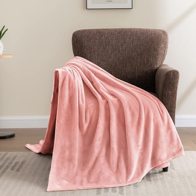 BEDELITE Fleece Blanket Pink Throw Blankets for Couch & Bed, Luxury Plush Cozy Fuzzy Blanket 50" x 60", Super Soft Warm Lightweight Throw Blanket for Travel Camping
